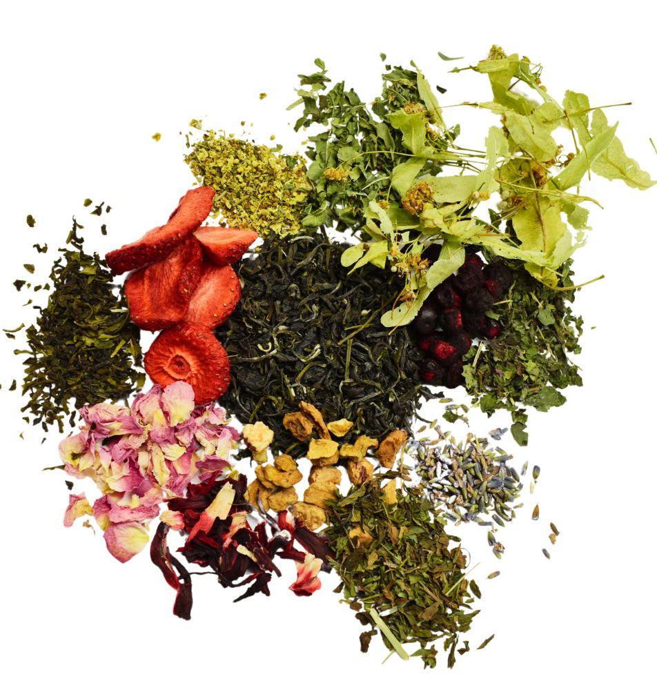 Thé blanc du Vietnam personnalisé - Mélange bio avec fraises, fleurs et plantes naturelles
